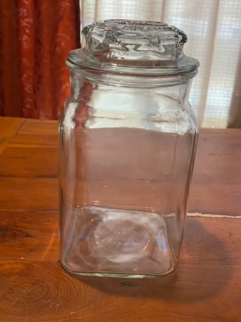 Square Apothecary Jar with Lid - Clear Glass